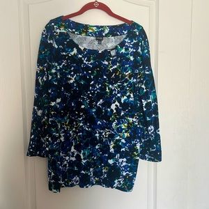 Rafaela Women’s Shirt Size 3X Black, Blue, White and Gold